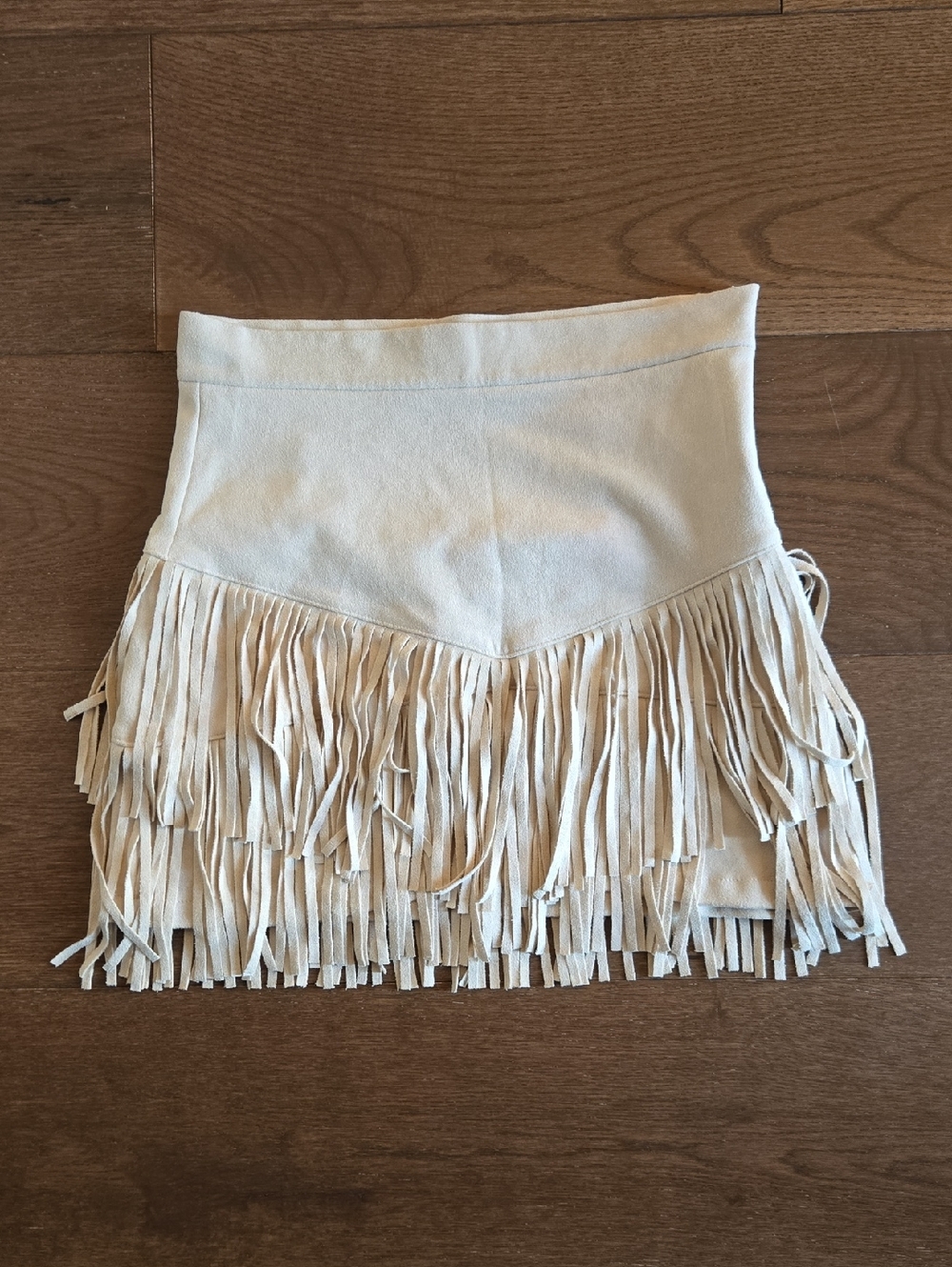 Altar'd State Cream Fringe Mini Skirt